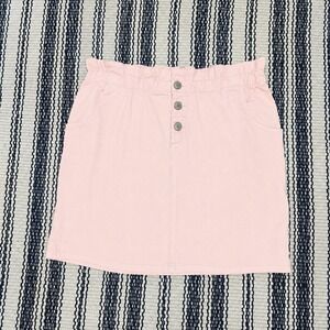 Thereabouts Girls Pink Paperbag Waist Button Front Denim Skirt Plus Size L 14/16